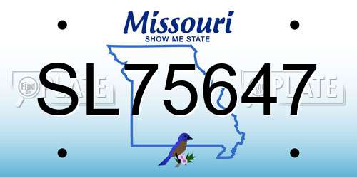 SL75647 Missouri License Plate