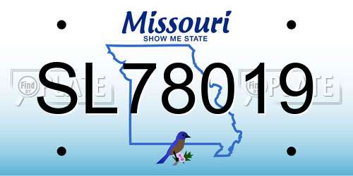 SL78019 Missouri License Plate