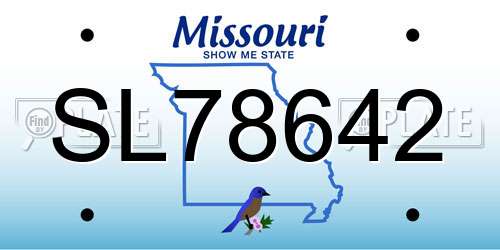 SL78642 Missouri License Plate