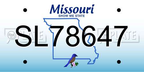 SL78647 Missouri License Plate