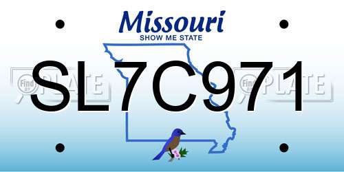 SL7C971 Missouri License Plate