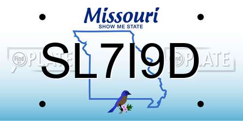SL7I9D Missouri License Plate