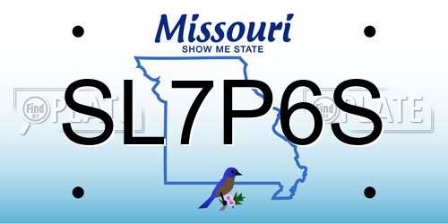 SL7P6S Missouri License Plate