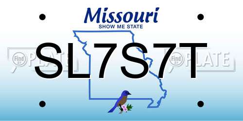 SL7S7T Missouri License Plate