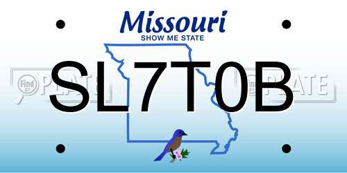 SL7T0B Missouri License Plate