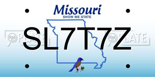 SL7T7Z Missouri License Plate