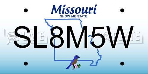 SL8M5W Missouri License Plate