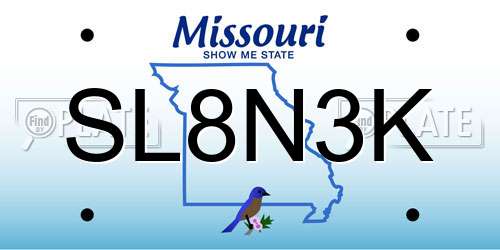 SL8N3K Missouri License Plate