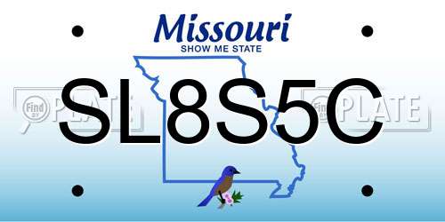 SL8S5C Missouri License Plate