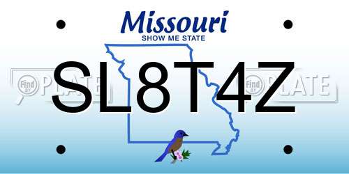 SL8T4Z Missouri License Plate