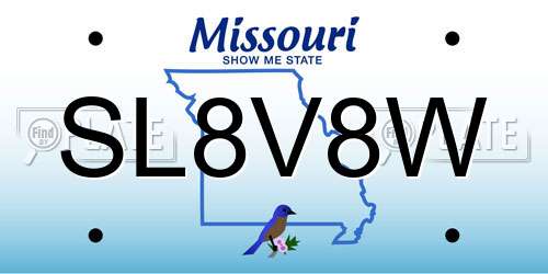 SL8V8W Missouri License Plate