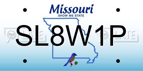 SL8W1P Missouri License Plate