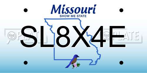 SL8X4E Missouri License Plate