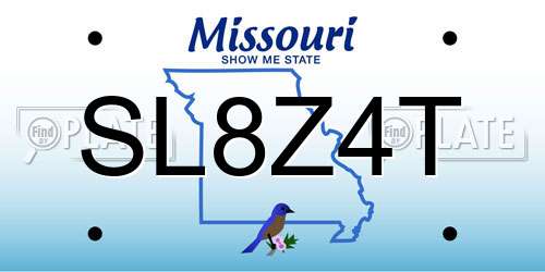 SL8Z4T Missouri License Plate