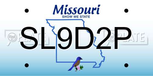 SL9D2P Missouri License Plate