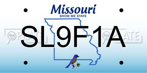 SL9F1A Missouri License Plate
