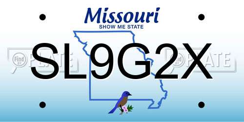 SL9G2X Missouri License Plate