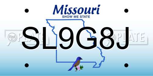 SL9G8J Missouri License Plate