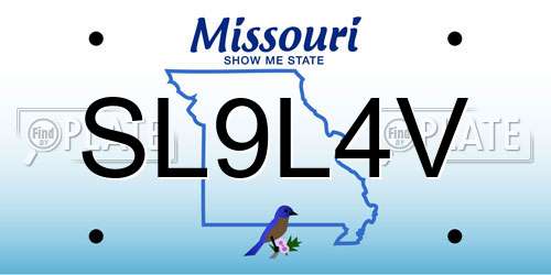 SL9L4V Missouri License Plate