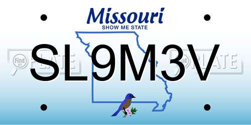 SL9M3V Missouri License Plate