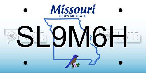SL9M6H Missouri License Plate