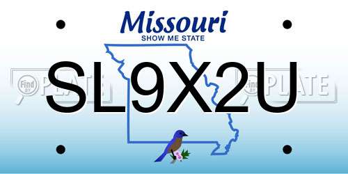SL9X2U Missouri License Plate