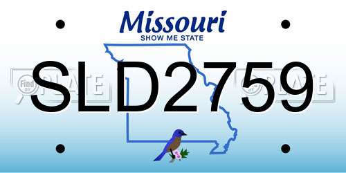 SLD2759 Missouri License Plate