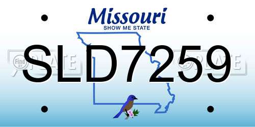 SLD7259 Missouri License Plate