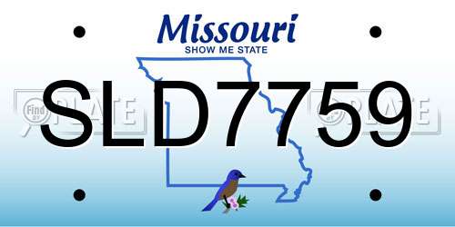 SLD7759 Missouri License Plate