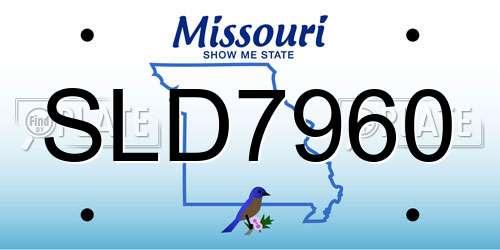 SLD7960 Missouri License Plate