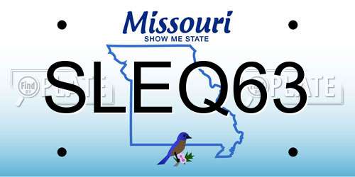 SLEQ63 Missouri License Plate
