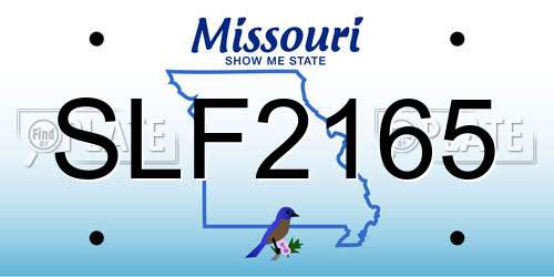 SLF2165 Missouri License Plate
