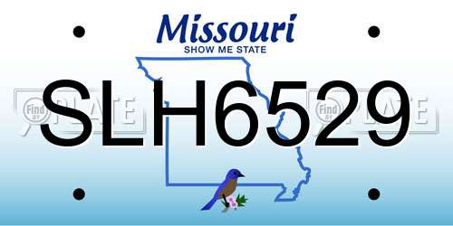SLH6529 Missouri License Plate