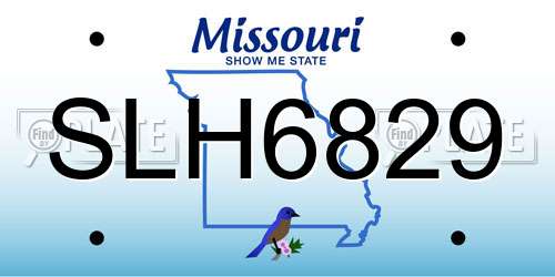 SLH6829 Missouri License Plate