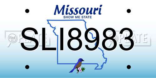 SLI8983 Missouri License Plate