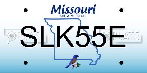 SLK55E Missouri License Plate