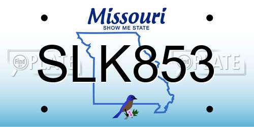 SLK853 Missouri License Plate