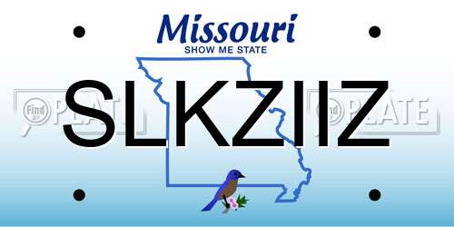 SLKZIIZ Missouri License Plate