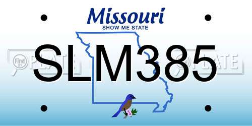 SLM385 Missouri License Plate