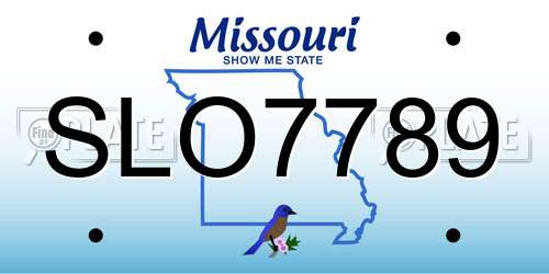 SLO7789 Missouri License Plate