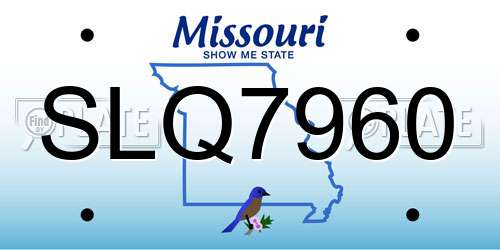 SLQ7960 Missouri License Plate
