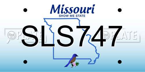SLS747 Missouri License Plate