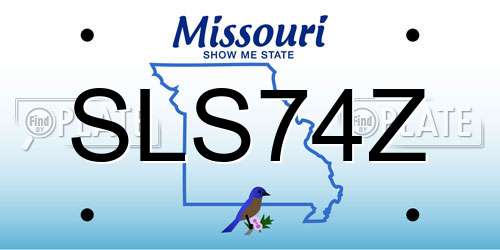 SLS74Z Missouri License Plate