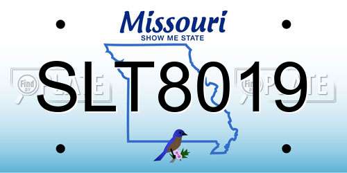 SLT8019 Missouri License Plate