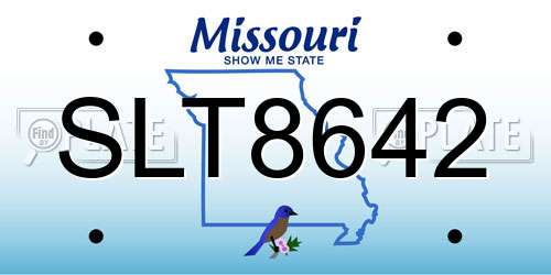 SLT8642 Missouri License Plate