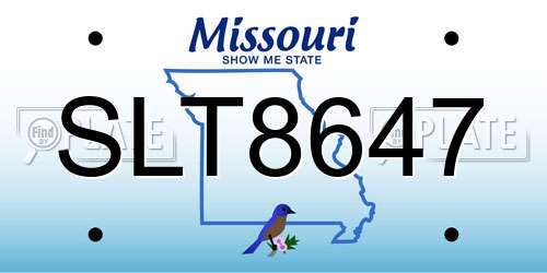 SLT8647 Missouri License Plate