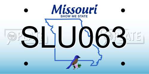 SLU063 Missouri License Plate