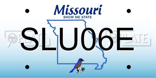 SLU06E Missouri License Plate