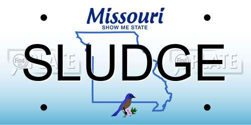 SLUDGE Missouri License Plate