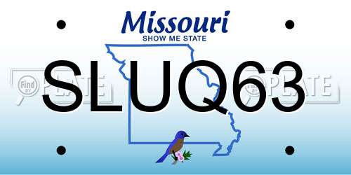 SLUQ63 Missouri License Plate